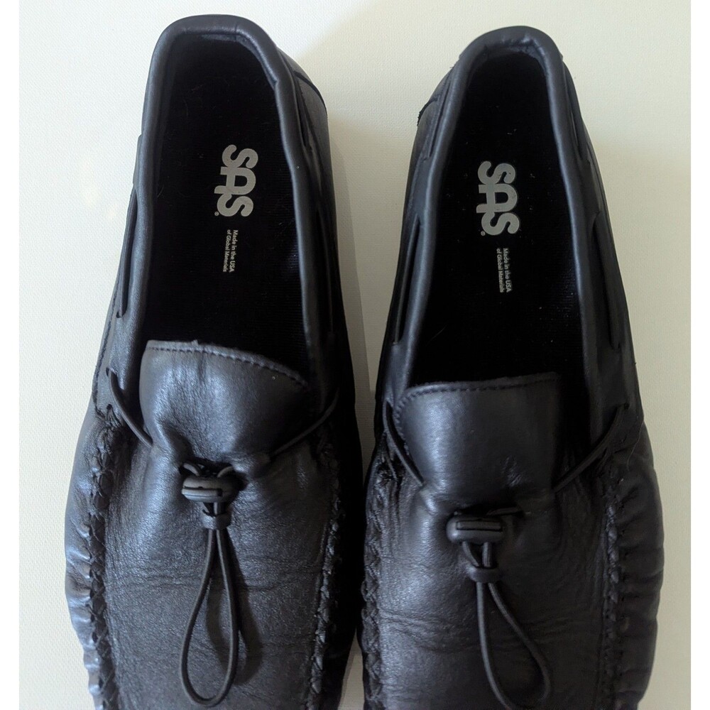 SAS Running Late-X Womens Size 12M Black Leather Memory Foam Comfort Loafers - Picture 6 of 8